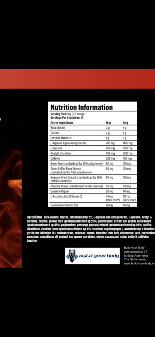 Pre workout DEVIL INSIDE - sterke formule - Afbeelding 2